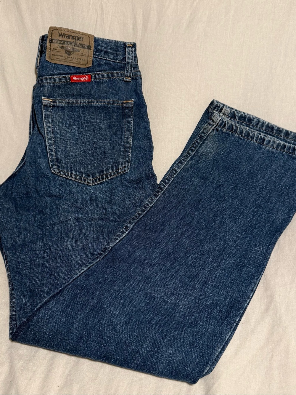 Wrangler Relaxed Straight Leg Fit Dark Blue Jeans